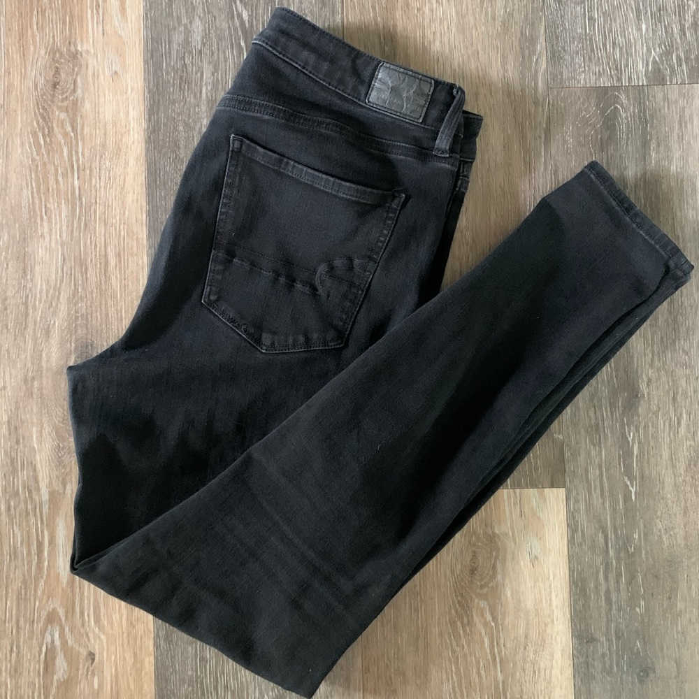 High Waist Black Denim Jeggings
